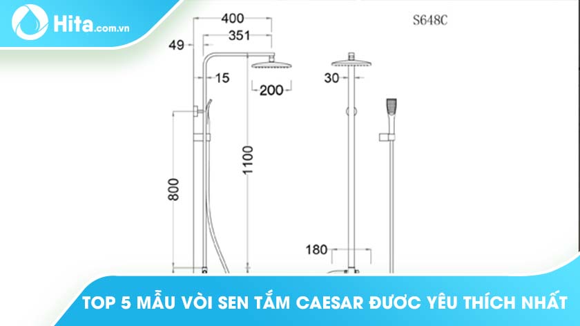 Top 5 mẫu vòi sen tắm Caesar được yêu thích nhất trên thị trường