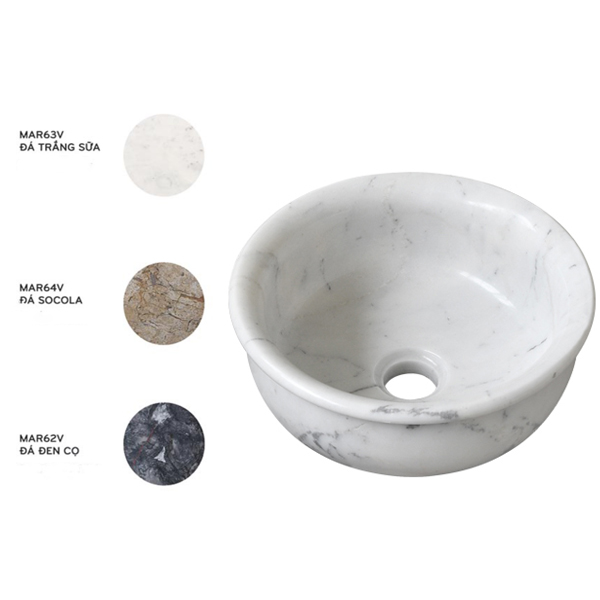 Lavabo Kanly đá tự nhiên marble 30cm MAR6